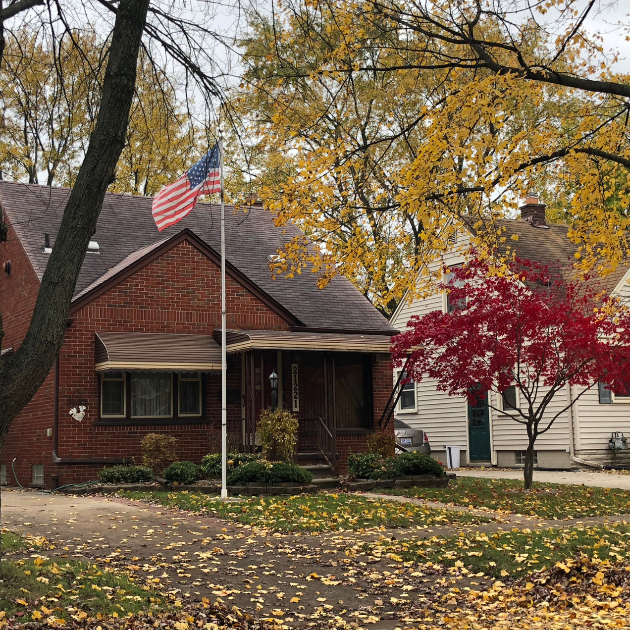 Home with American flag